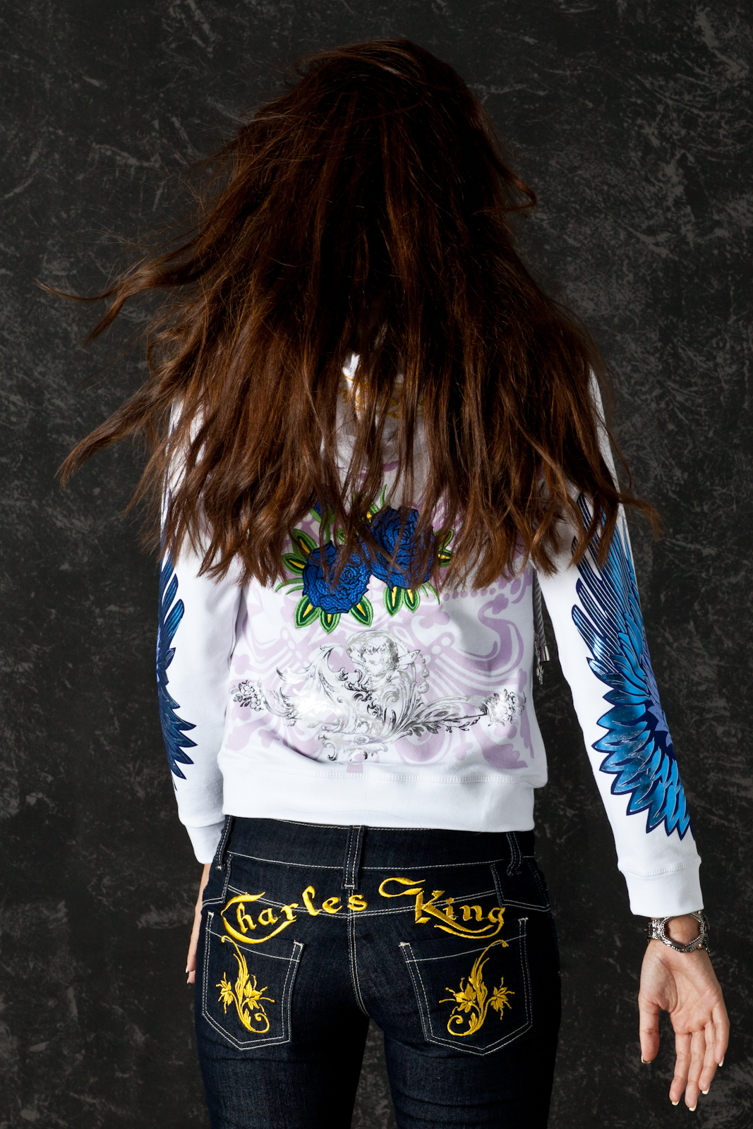 Hoodie Blue Archangel, back view